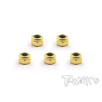 T-WORK's GSS-4LN Golden Plated M4 Lock Nuts (5pcs)
