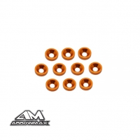 Alu M3 Countersink Washer - Orange (10)