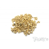 T-Works GSS-SRX8GTTQ Gold Plated Steel Screw Set 235pcs. ( For Serpent SRX8GTTQ )