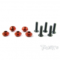 T-Work's Aluminum Servo Washer (Red) (5)