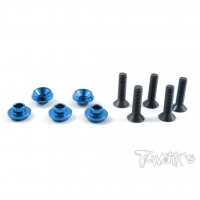 T-Work's Aluminum Servo Washer (Tamiya Blue) (5)