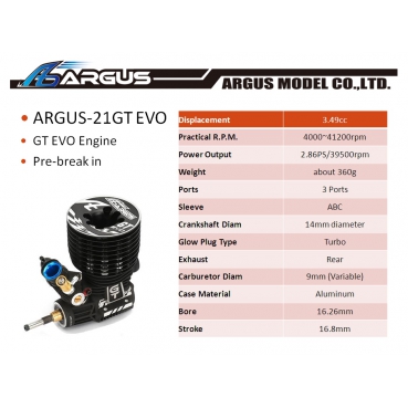Argus .21 EVO Pre-break in GT Engine