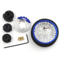 YEAH-0626DB ALUMINUM TRANSMITTER STEERING WHEEL SET BLUE TYPE B FOR FUTABA KO SANWA FLYSKY NB4